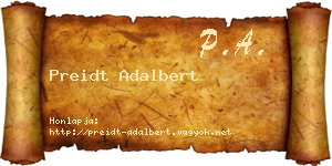 Preidt Adalbert névjegykártya